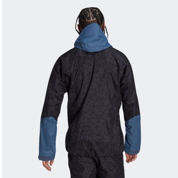 Adidas Men's TERREX Techrock RAIN.RDY Climbing Anorak Black/Wonste Size Medium - Picture 4 of 17